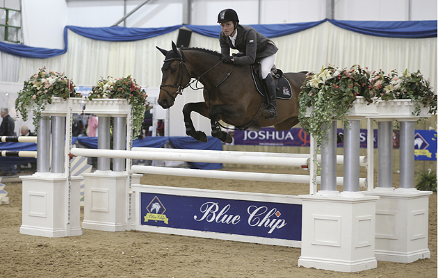Blue Chip Show Jumping Championships2014 Thursday 3rd March 2014 Class 10 WOW Saddles Star Championship Winner Tony Pearson and Arash FREE REUSE DO NOT OWN