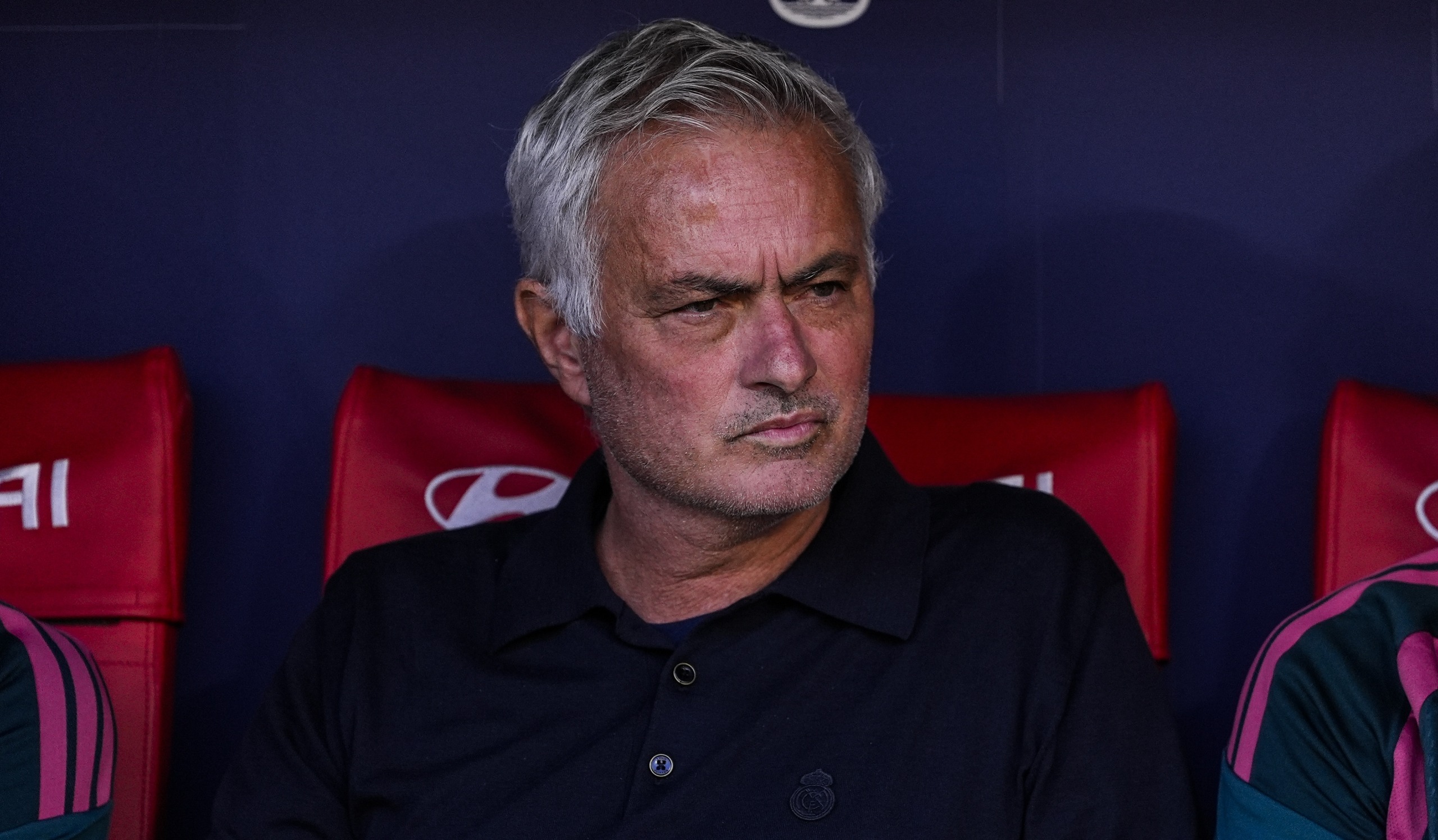 Jose Mourinho, head coach of Real Madrid CF, looks on during the LaLiga EA Sports, match played against Atletico de Madrid at Riyadh Air Metropolitano stadium on September 20, 2026, in Madrid, Spain