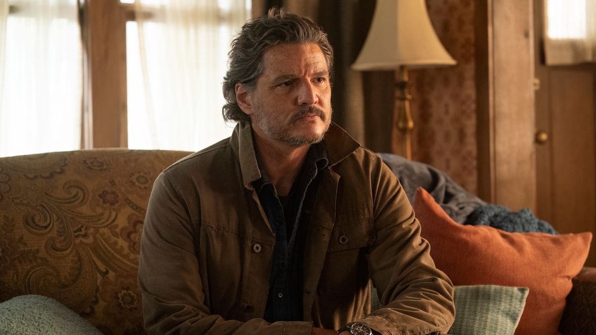 Joel (Pedro Pascal) sits on a sofa in HBO&#039;s &quot;The Last Of Us&quot; season 2 