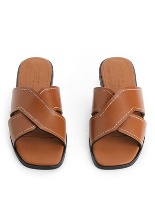 Leather Slides - Cognac - Arket Gb