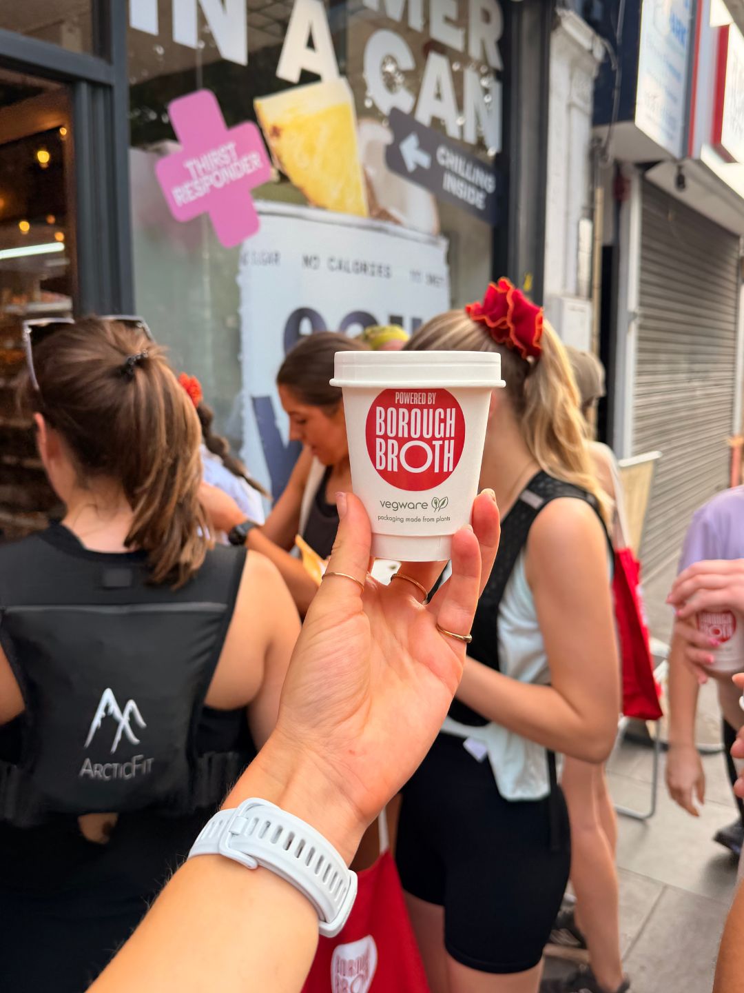 Ash first tried broth at run club, where the runners drank it as a post-run rehydration tool