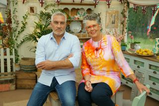 Prue Leith and Paul Hollywood on the Great British Bake Off