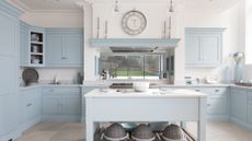 Powder blue kitchen designed by Tom Howley