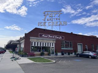 photo of a brick building in the cool photographic style