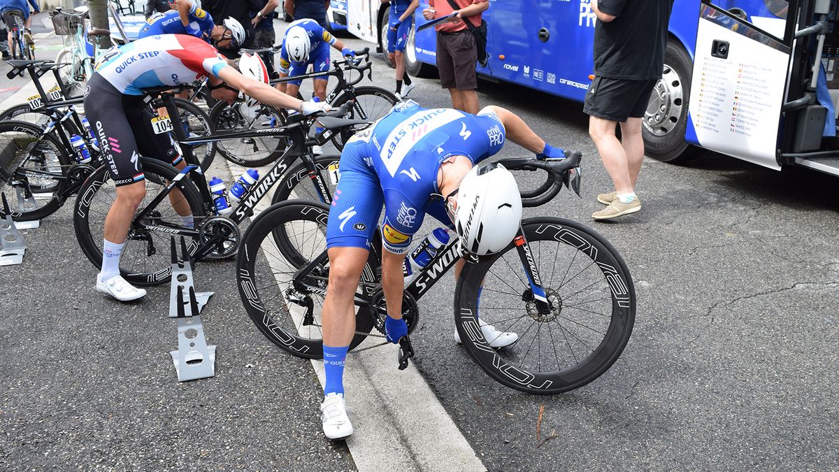 Fabio Jakobsen and Bob Jungels were the two Quick-Step Floors riders on the new bikes