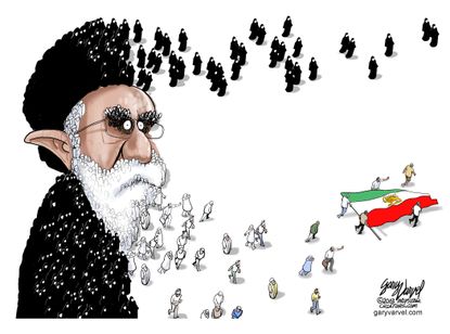 Political cartoon World Iran protests Khamenei
