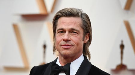 Pitt at the 2020 Oscars in a bow tie. 