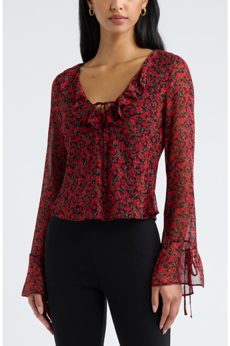 Ruffle Chiffon Top