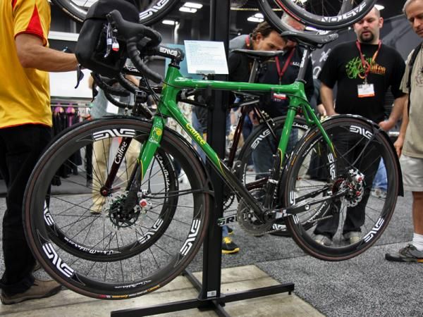 Calfee's Adventurer features extra tire clearances and disc brakes front and rear.