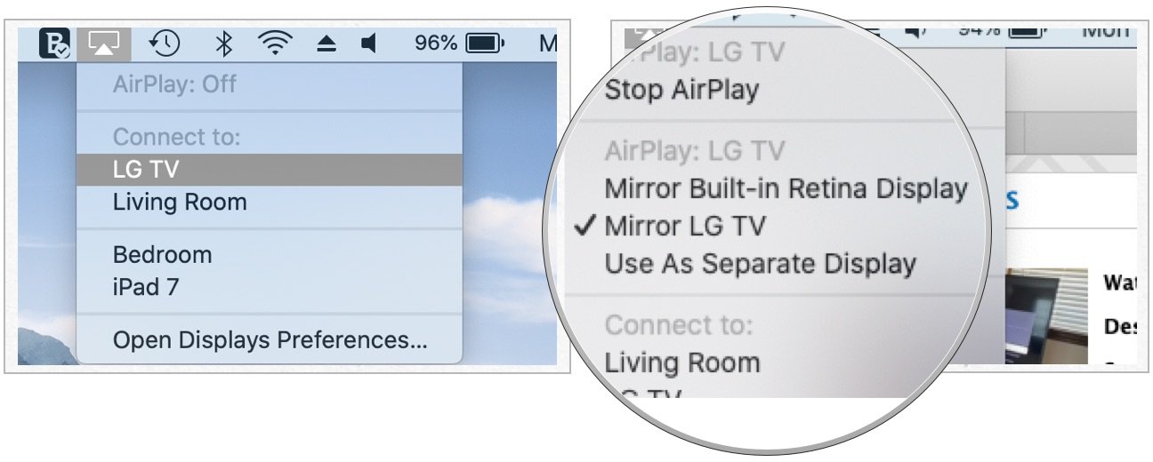 how to airplay from mac to smart tv