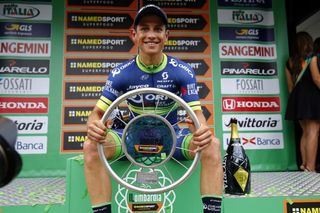 Esteban Chaves (Orica-GreenEdge) with his trophy