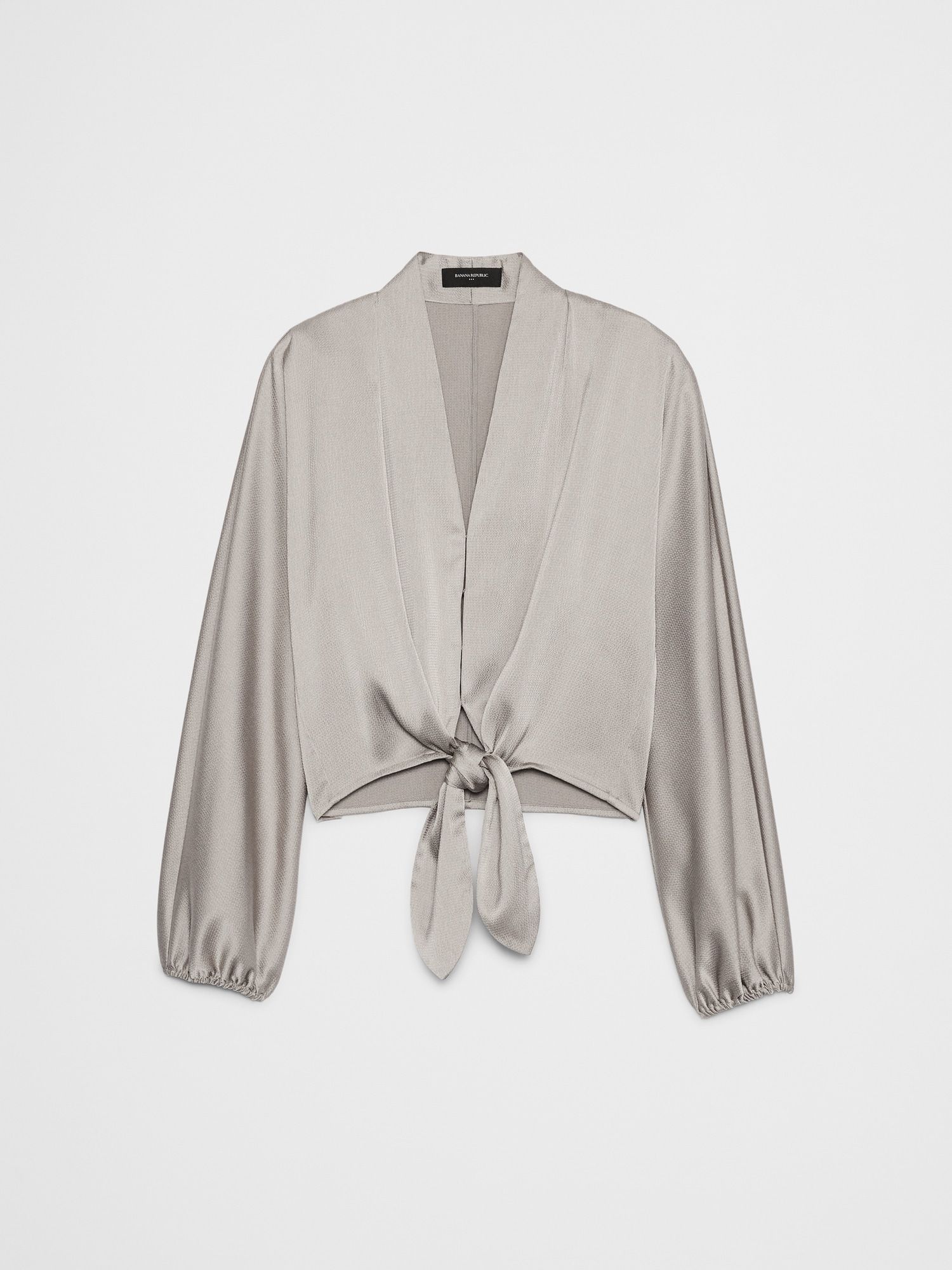 Silky Bubble-Sleeve Top