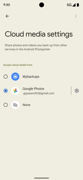 Android cloud photo picker