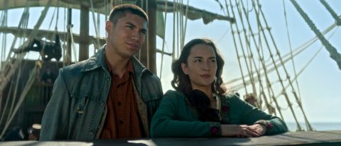 Mal and Alina stand a ship's bow in Shadow and Bone season 2