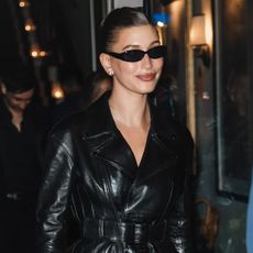 Hailey Bieber tapped into the '80s maximalism trend in an unexpected silk color combo