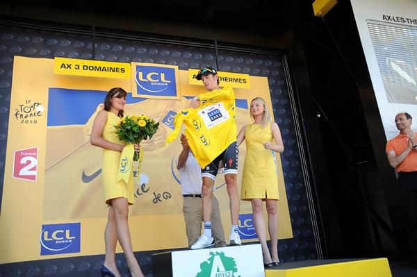 Schleck pulls on another yellow jersey
