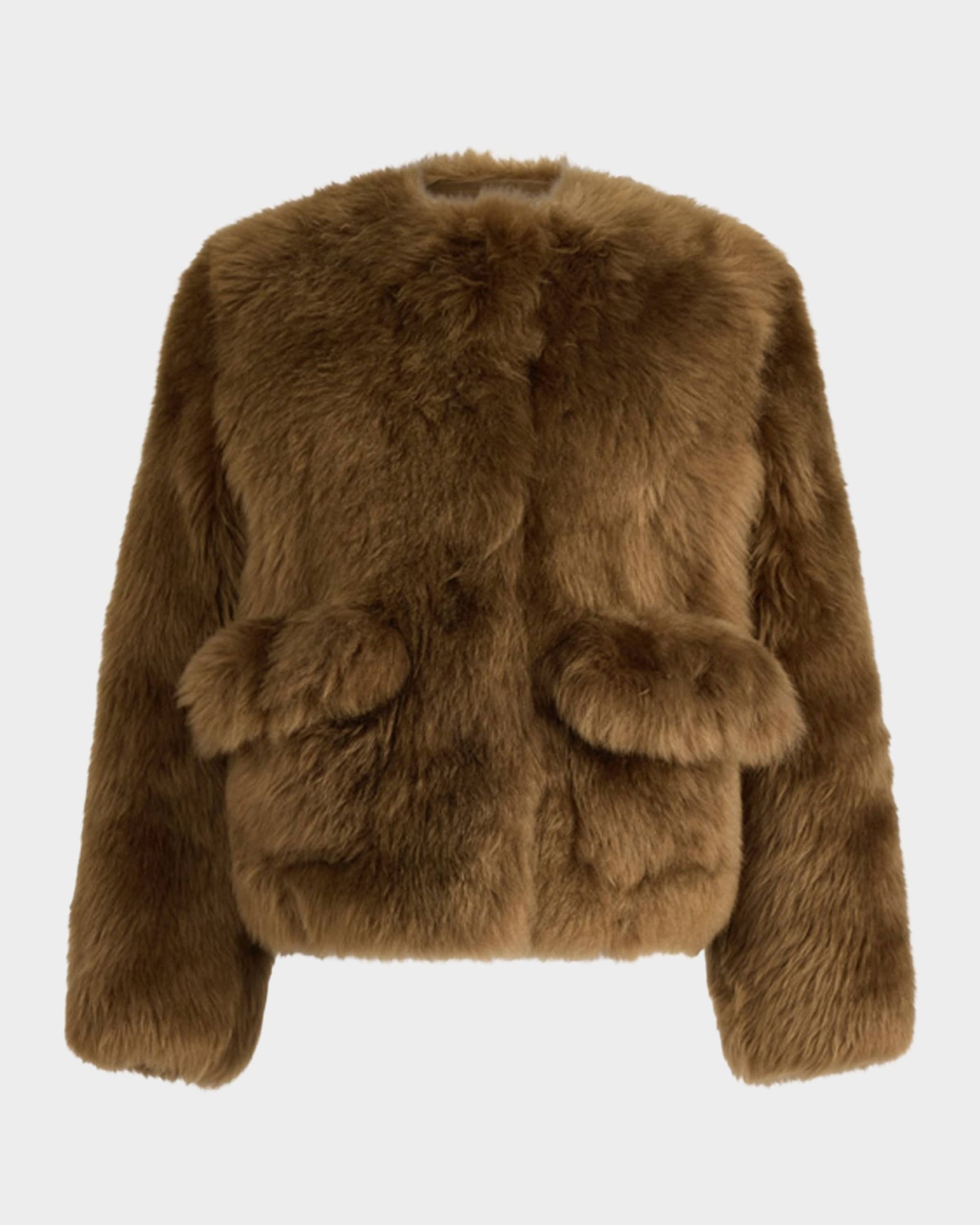 Altuzarra, Maury Lamb Shearling Collarless Coat