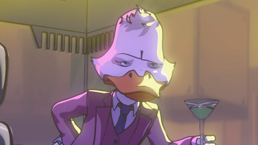 Howard the Duck holding martini glass in What If... ?