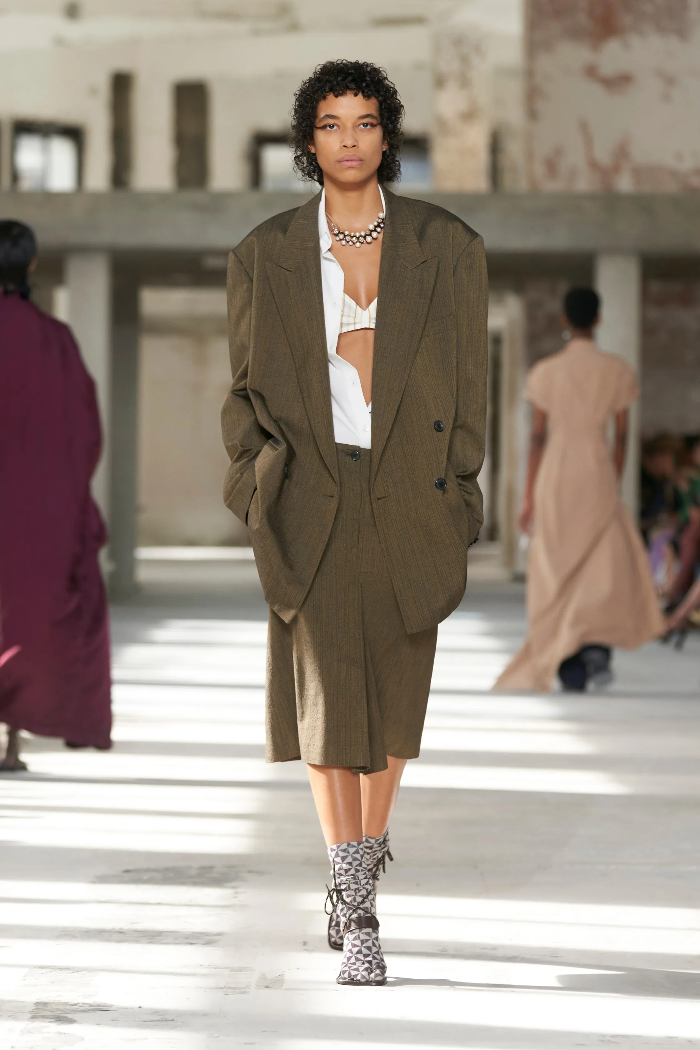 A model walks the runway during the Dries Van Noten Ready to Wear Spring/Summer 2024 fashion show as part of the Paris Fashion Week on September 27, 2023
