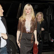 Elle Fanning polka dot skirt