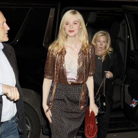 Elle Fanning polka dot skirt