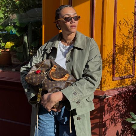 @lenafarl wearing animal-print sneakers