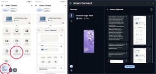 Using the smart clipboard feature on Motorola Smart Connect software