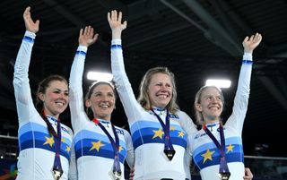 Lisa Brennauer is part of the German team that won the Team Pursuit at European Championships 2022