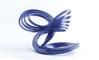 Shiny blue twisted loop