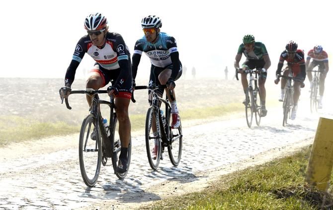 Zdenek Stybar (Omega Pharma-Quickstep) was the one rider best able to hold Fabian Cancellara's wheel in Paris-Roubaix