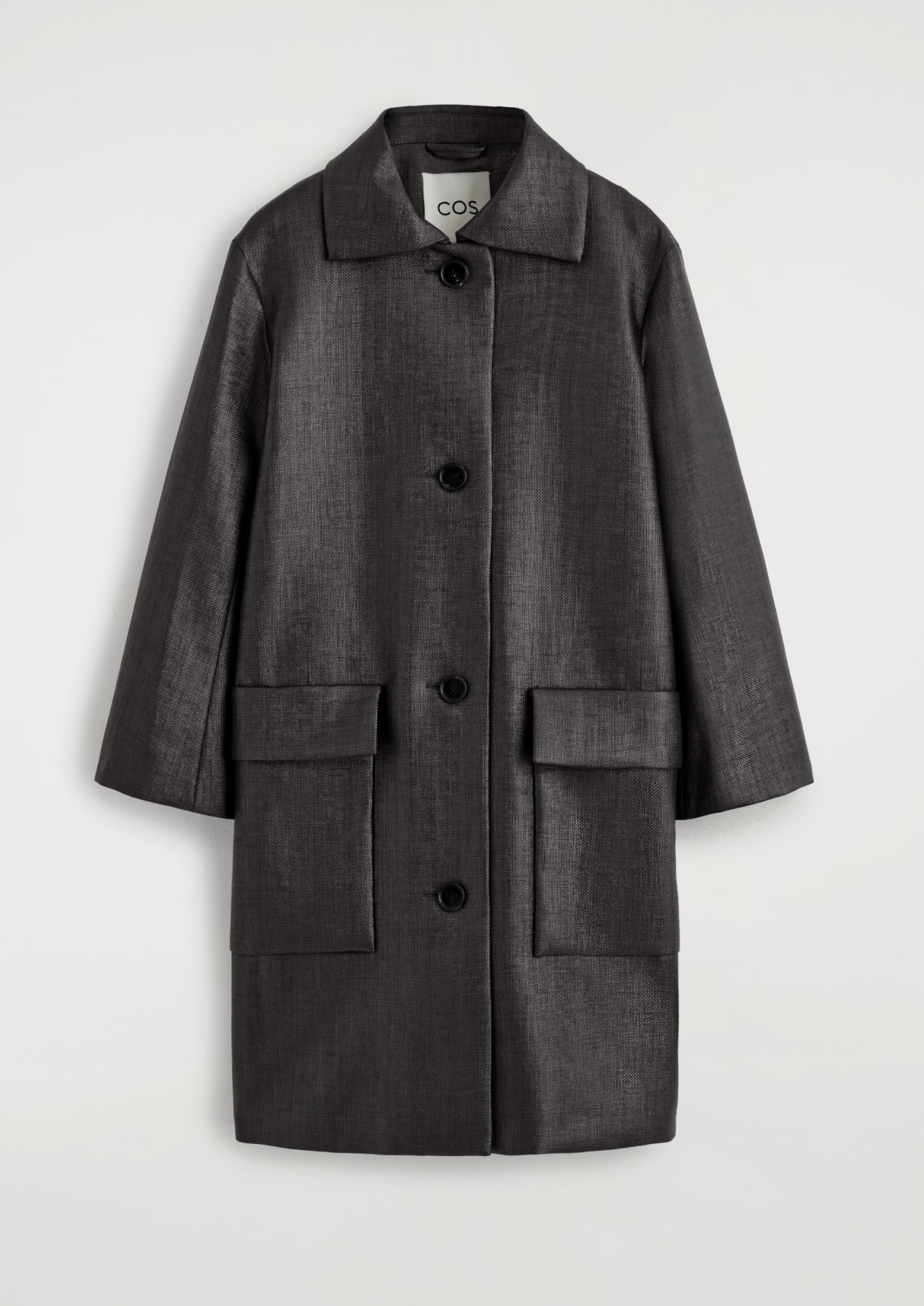 COS, TEXTURED SINGLE-BREASTED COAT