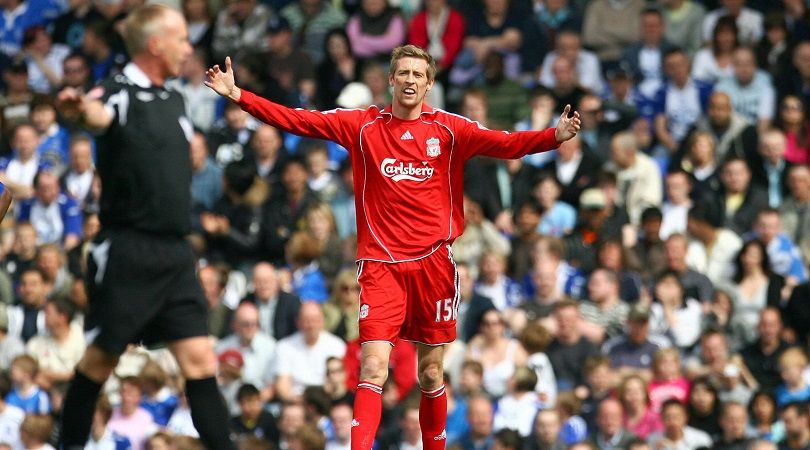 Peter Crouch remonstrates with the referee after being penalised