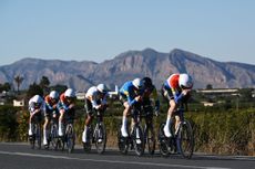 ORIHUELA SPAIN FEBRUARY 05 A general view of Simone Consonni of Italy Amanuel Ghebreigzabhier of Eritrea Jonathan Milan of Italy Edward Theuns of Belgium Mathias Vacek of Czech Republic Jakob Soderqvist of Sweden Daan Hoole of Netherlands and Team Lidl Trek sprint during the 76th Volta a la Comunitat Valenciana 2025 Stage 1 a 343km stage from Orihuela to Orihuela on February 05 2025 in Orihuela Spain Photo by Szymon GruchalskiGetty Images