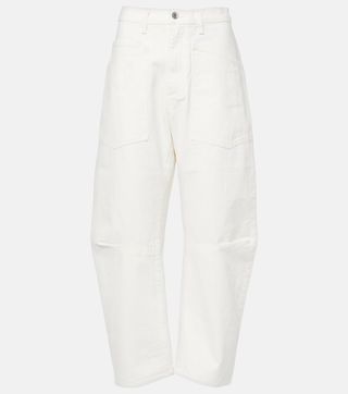 Shon High-Rise Barrel-Leg Jeans