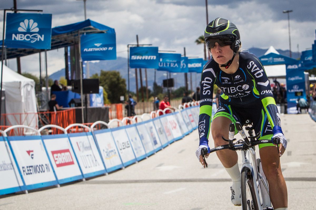 Lauren Stephens (TIBCO) heading out on course