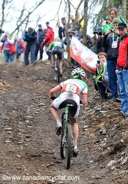 A technical first climb is tackled by Lechner.