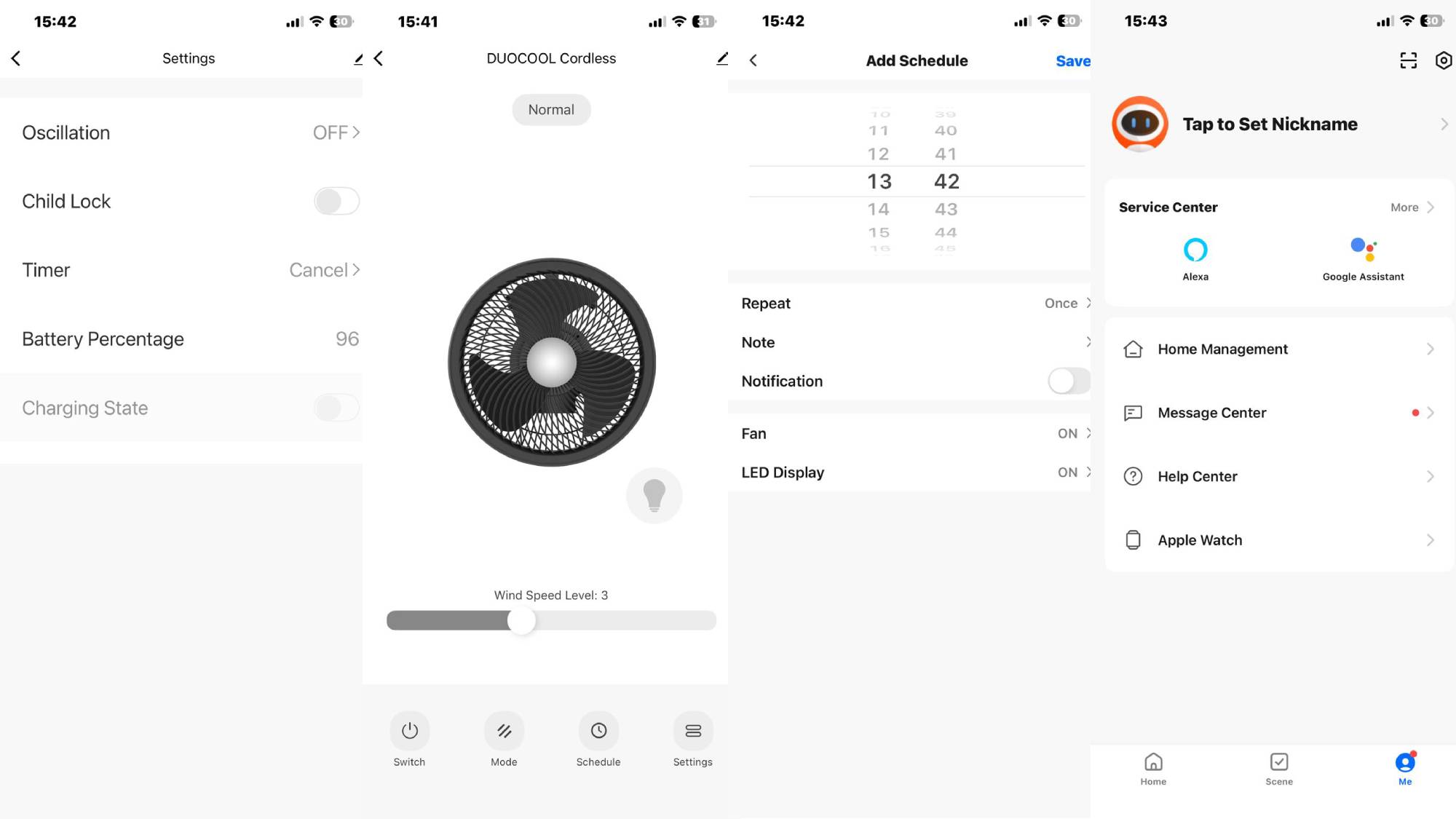 Dimplex DuoCool Smart Cordless 2-in-1 Fan App Settings