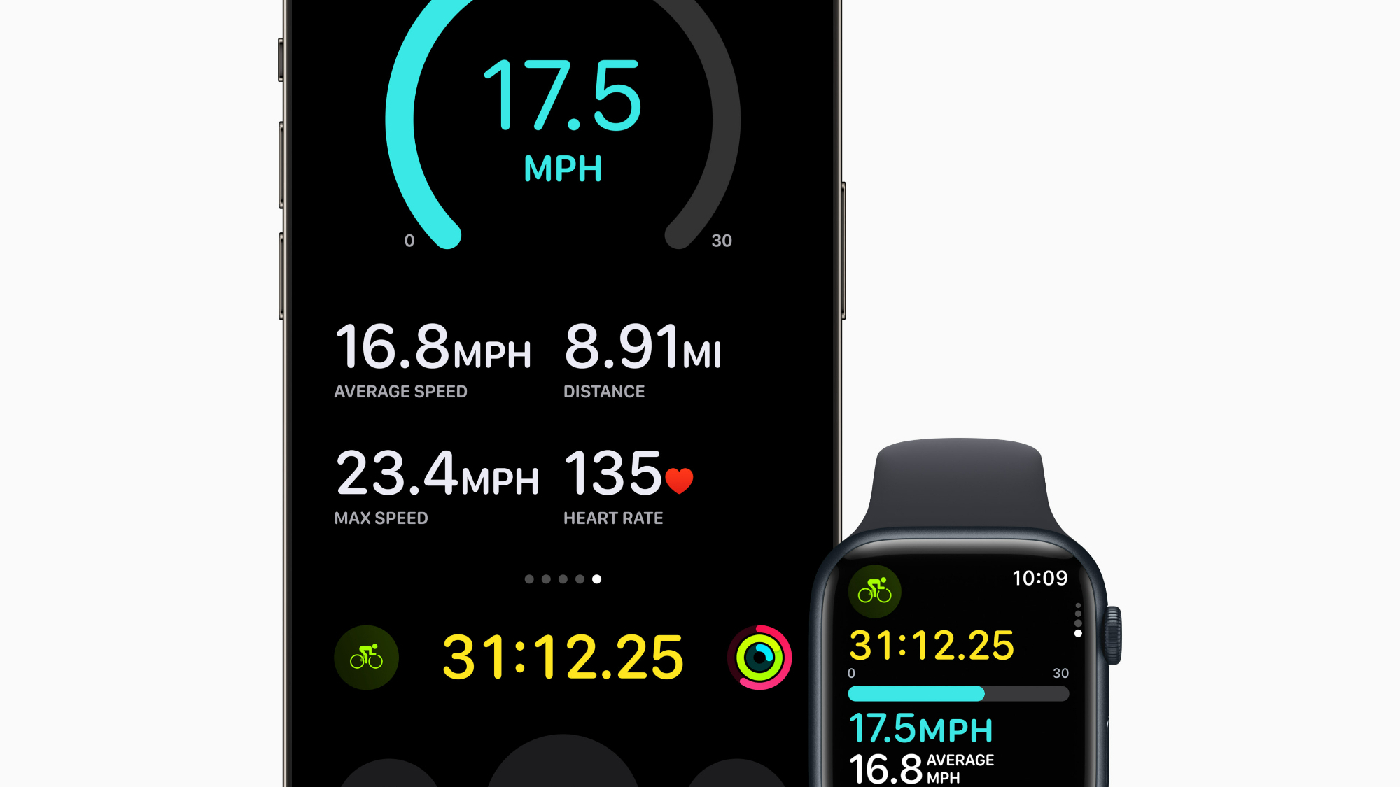 Apple watchOS 10 with info on workouts.
