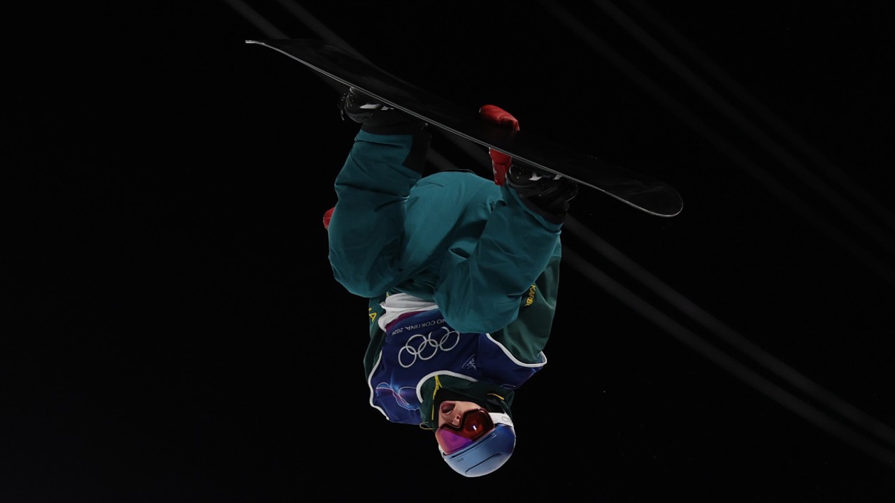 Scotty James of Team Australia competes in run one of the Men's Snowboard Halfpipe Qualification on day five of the Milano Cortina 2026 Winter Olympic games at Livigno Snow Park on February 11, 2026 in Livigno, Italy. 
