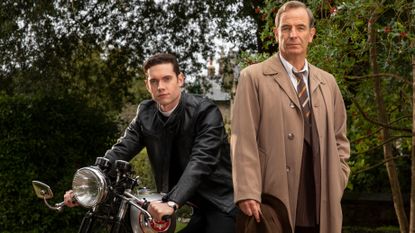 Grantchester season 7 recap. Seen here are Tom Brittney as Will and Robson Green as Geordie