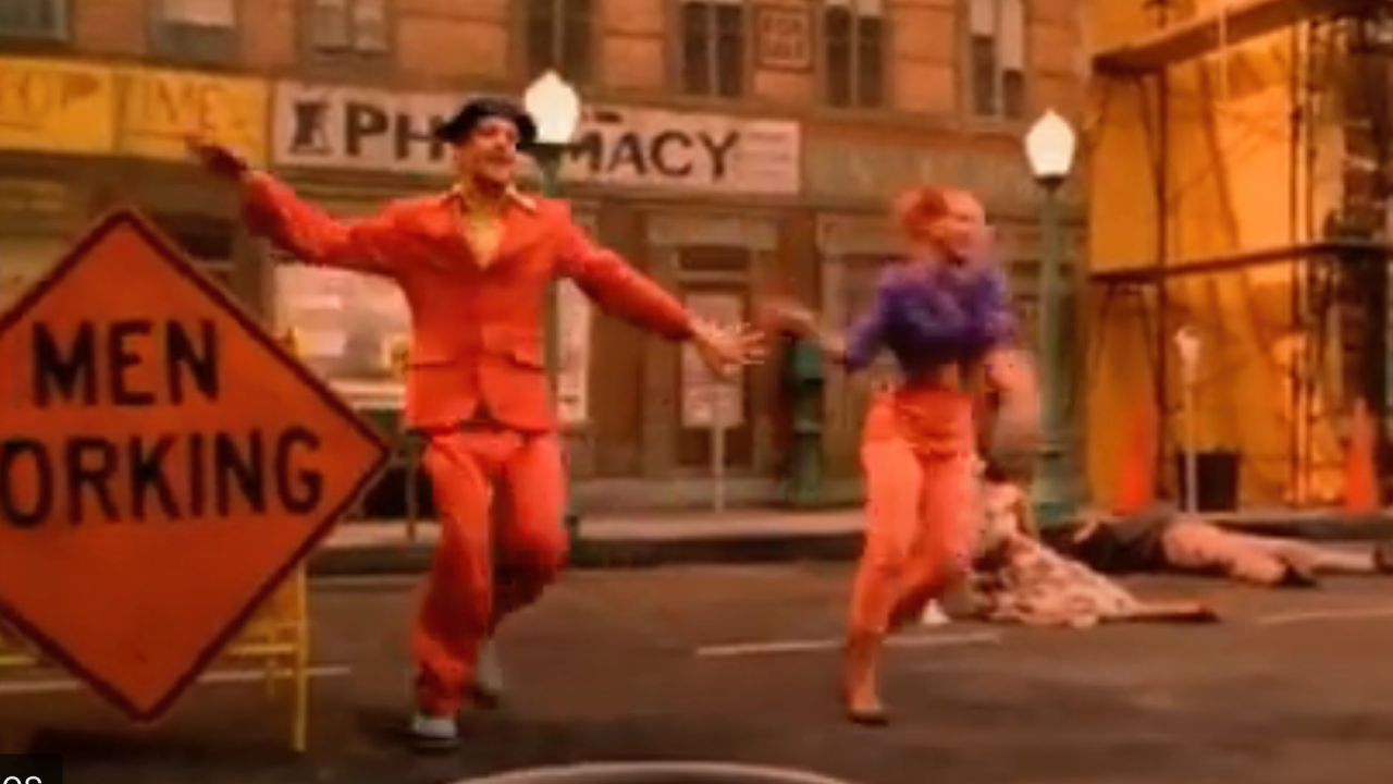 French Stewart dancing in a Broadway setting on 3rd Rock from the Sun