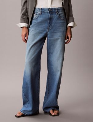 Lyocell Blend Wide Leg Jeans