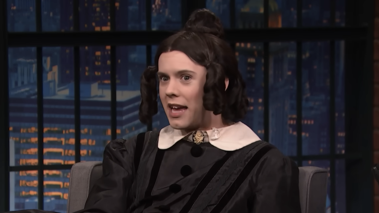 Cole Escola in Oh Mary costume on Late Night with Seth Meyers