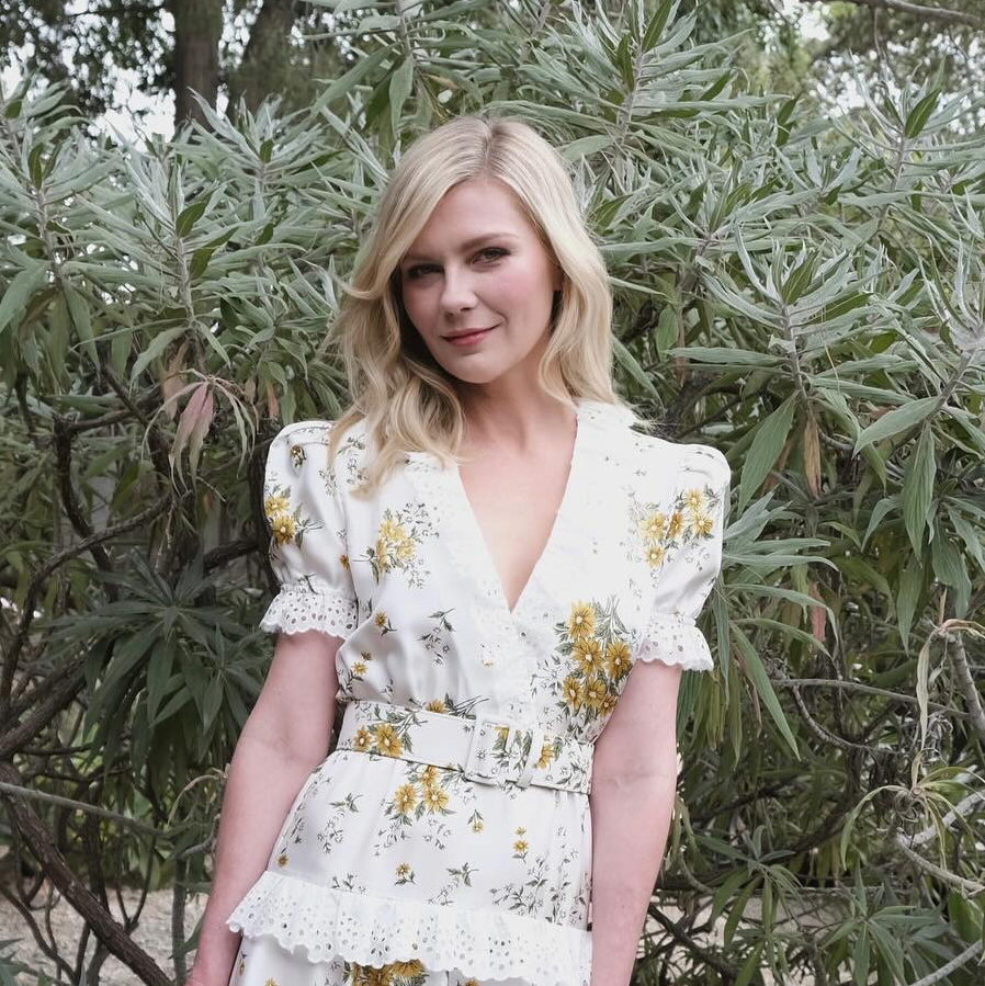 Kirsten Dunst wearing a white Rodarte dress