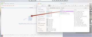 Open a Finder windows, drag and drop music files and folders