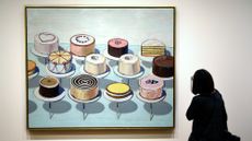 A 1963 painting by Wayne Thiebaud titled 'Cakes'