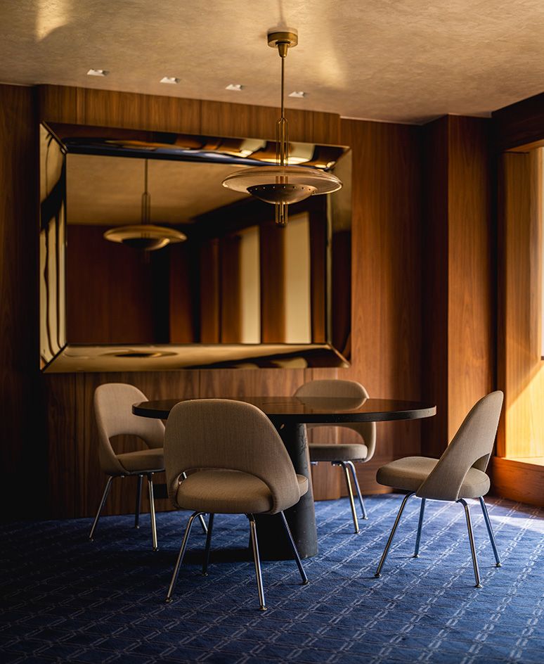 Hong Kong brutalist inspired office by Brewin timber clad study room