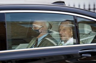 Prince Philip, Duke of Edinburgh leaves King Edward VII's Hospital in central London on March 16, 2021