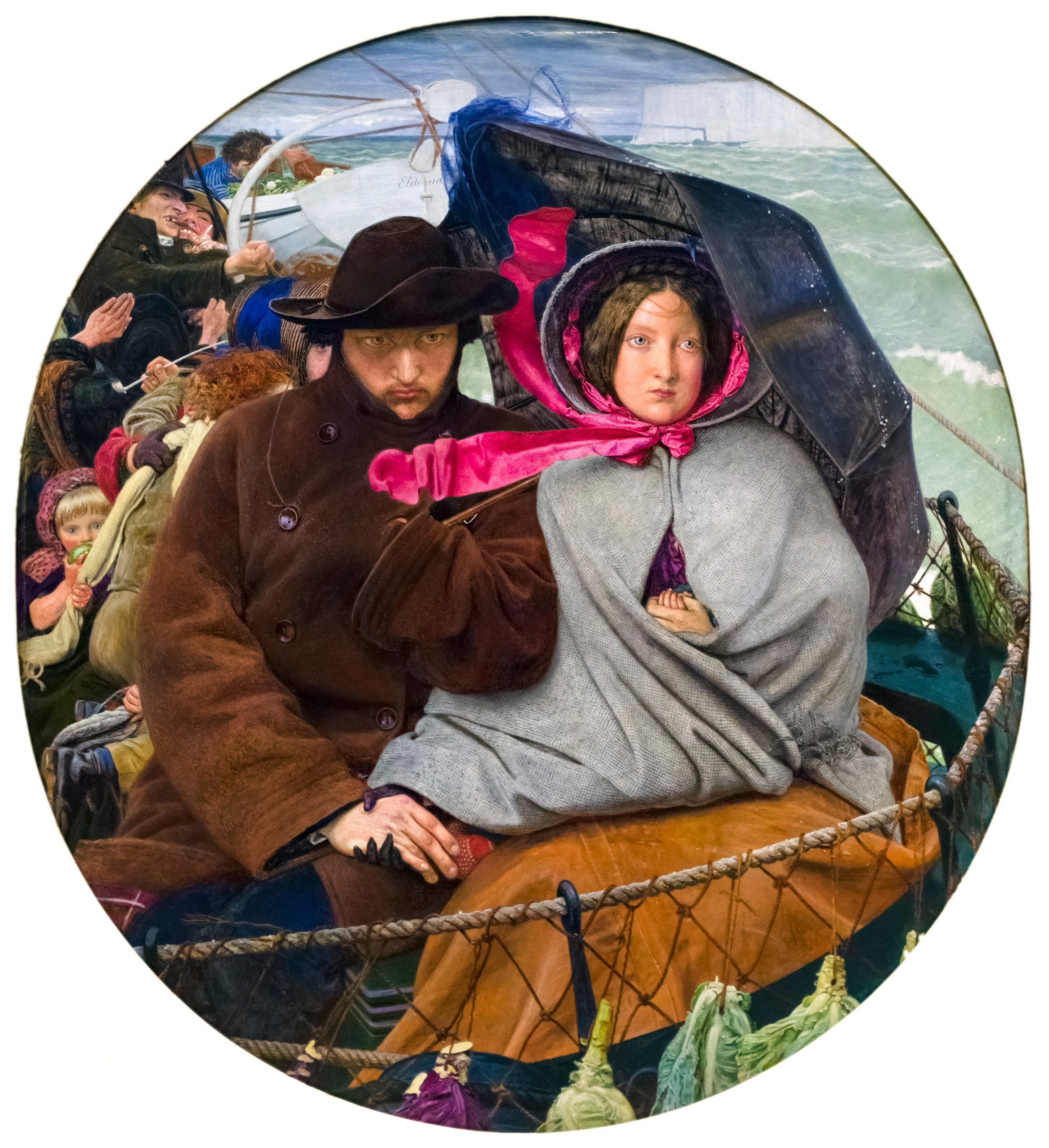 Ford Madox Brown (1821-1893 "The Last of England", oil on wood panel, 1852-55. The painting depicts a young couple emigrating from England.