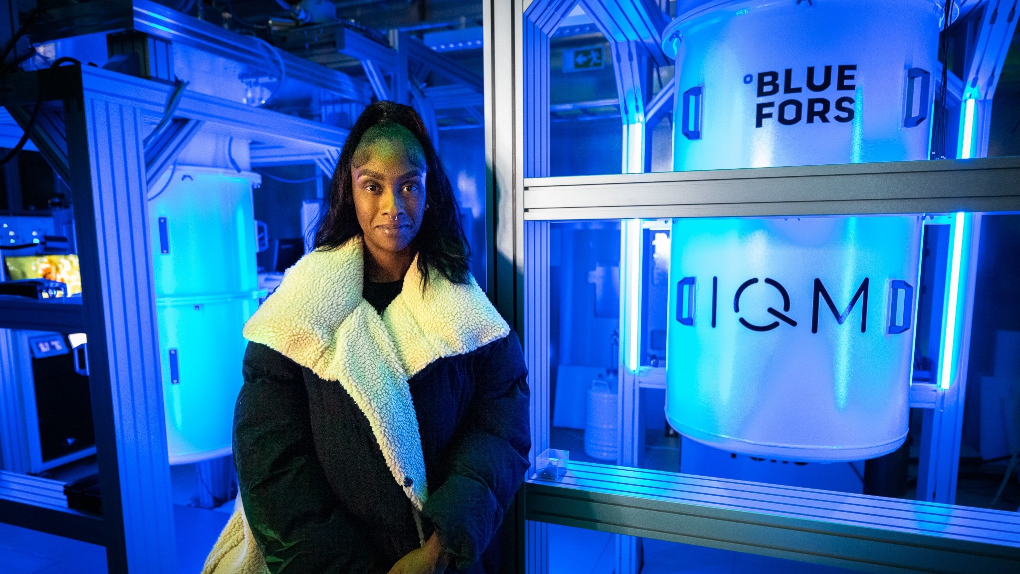 Abigail Opiah inside IQM's quantum computing facility in Finland